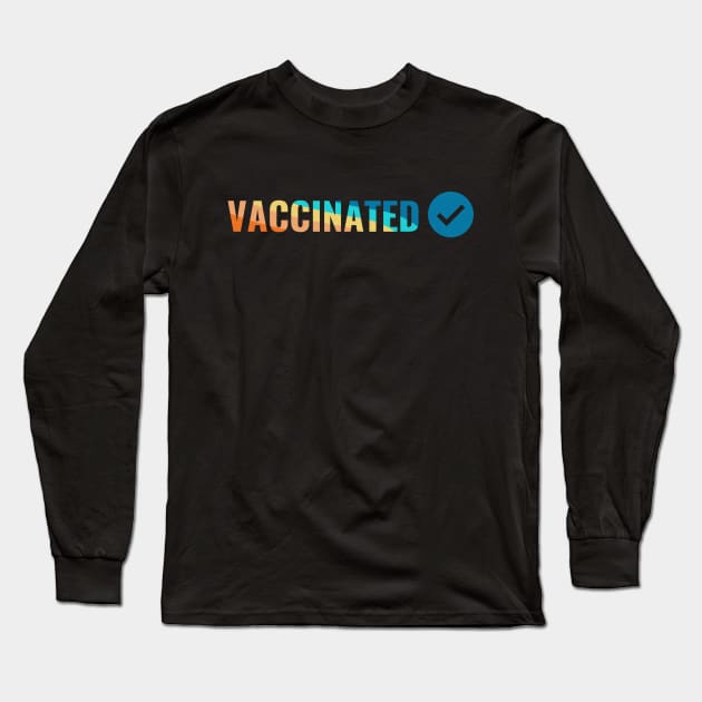 VACCINATED, Check Long Sleeve T-Shirt by Zen Cosmos Official